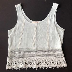 Elodie Teal Crop Tank 2/$11!!! Boho Lacy Size XS